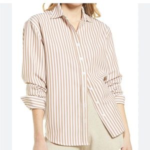 Reformation Parker relaxed shirt in desert stripe - M